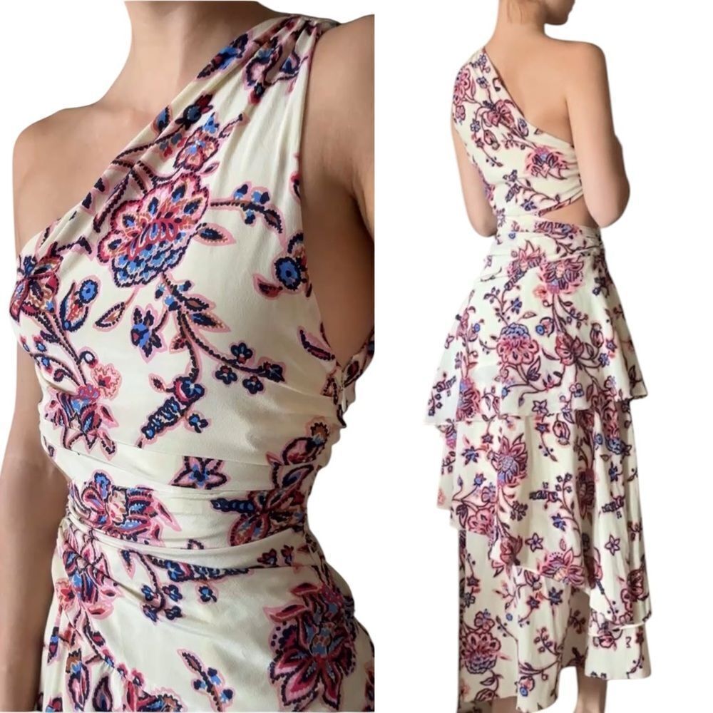 A.L.C. Yolanda Maxi Cream Dress Asymmetrical Size XS